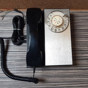 Vintage Telephone ISKRA-Continental-Desk phone-Retro home office desk decor-1970s-Antique Red rotary dial telephone