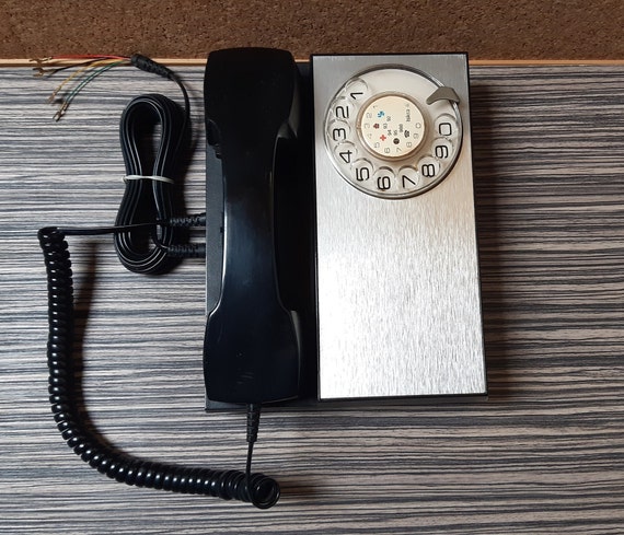 Vintage Telephone ISKRA-Continental-Desk phone-Retro home office desk decor-1970s-Antique Red rotary dial telephone