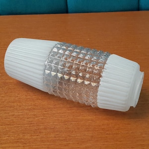 Pantalla de repuesto de vidrio vintage - Lámpara de vidrio prensado opaco blanco - Pantalla de vidrio de luz excepcional - Pantalla para lámpara de mesa - Lámpara colgante