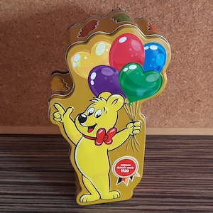 Vintage Tin Can 100 Years of HARIBO-Collectible style metal box-Vintage Rare Rustic old metal tin can