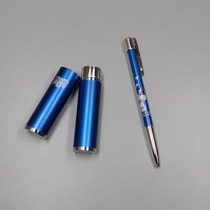 Snoopy Ballpoint Pen-Blue Silver Pen MP5808-Snoopy & His Friends From the World Famous