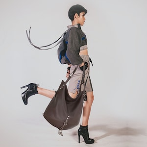 Brown Leather bag, Large everyday leather hobo bag, women slouchy purse for travel, leather handbag