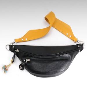Leather shoulder strap