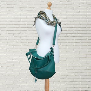 Avocado Leather Hobo Bag: Oversized Slouchy Crossbody Purse