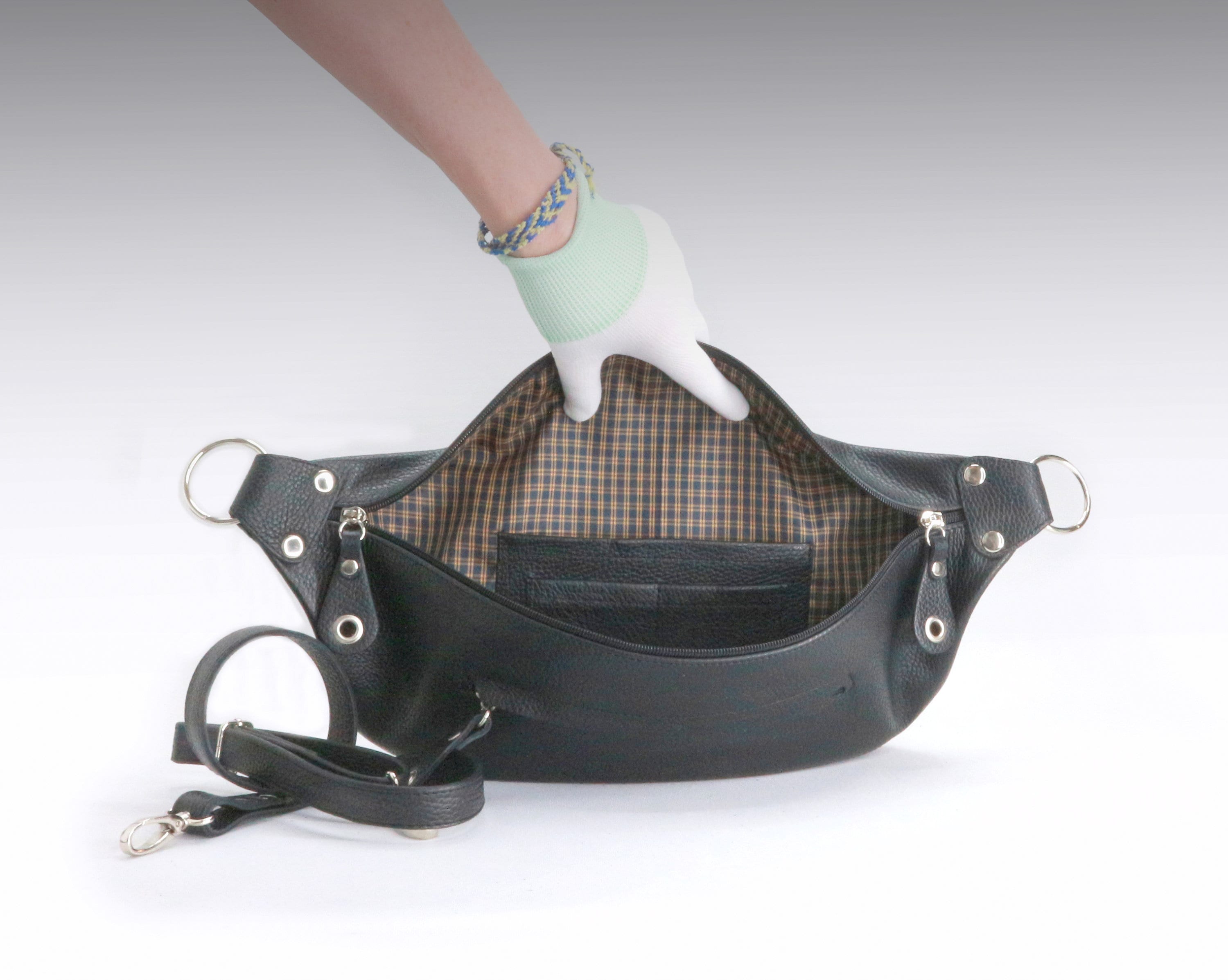 Black Leather Sling Bag Women Leather Purse Soft Leather Etsy