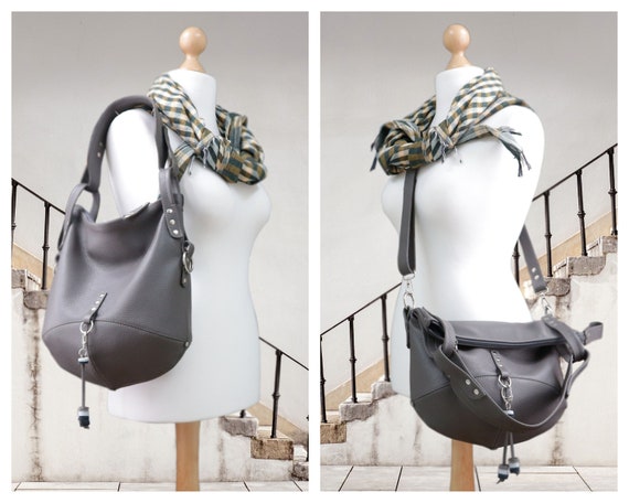 Leather Bag, Convertible Hobo Bag, Soft Women's Slouchy Hobo Purse in Dark Gray, Leather Handbag, Shoulder Bag - Etsy Leather Bag, Convertible Hobo Bag, Soft Women's Slouchy Hobo Purse in Dark Gray, Leather Handbag, Shoulder Bag - Etsy