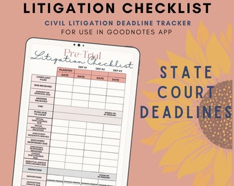 GOODNOTES Pre-Trial Civil Litigation Deadline Tracker