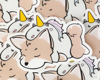 Unicorn Pomeranian Sticker | Pomeranian Stickers | Pomeranian | Stickers | dog stickers | cute stickers | pet stickers | Vinyl Stickers