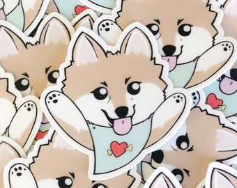 Happy Pomeranian Sticker | Pomeranian Stickers | Pomeranian | Stickers | dog stickers | cute stickers | pet stickers | Vinyl Stickers