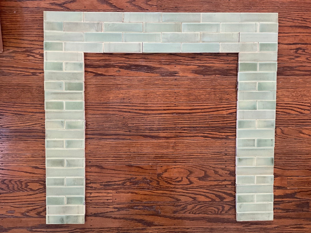 Stunning Mint Green Victorian Encaustic Fireplace Tile Set, Fireplace ...