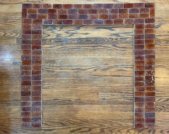 Georgeous Alhambra Grueby Fireplace tile set glazed encaustic tiles, fireplace surround arts and crafts mission style textured antique tiles
