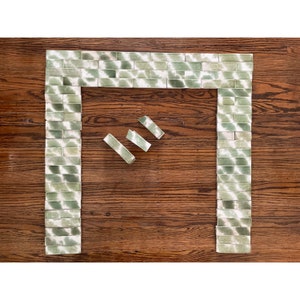 Green and white victorian fireplace tile full surround, full fireplace tile set