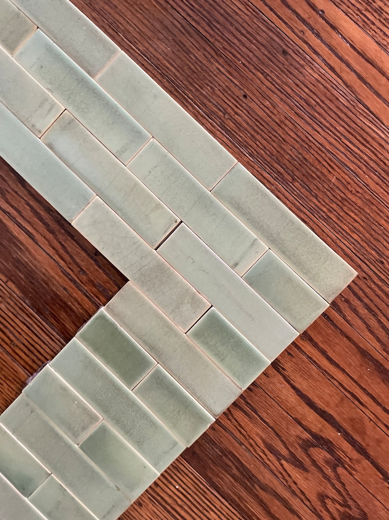 Stunning Mint Green Victorian Encaustic Fireplace Tile Set, Fireplace ...