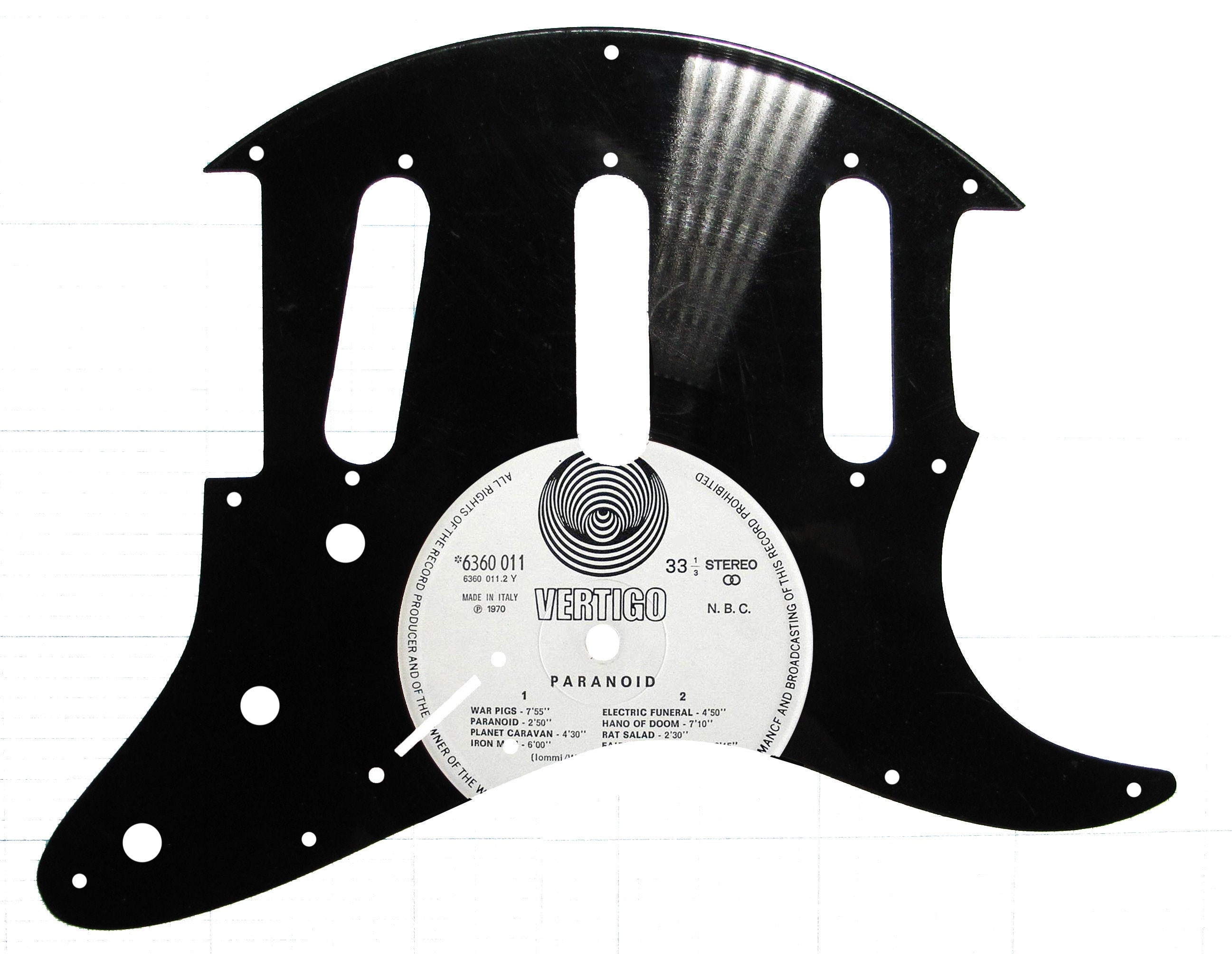 Fender stratocaster pickguard from a vinyl record Etsy