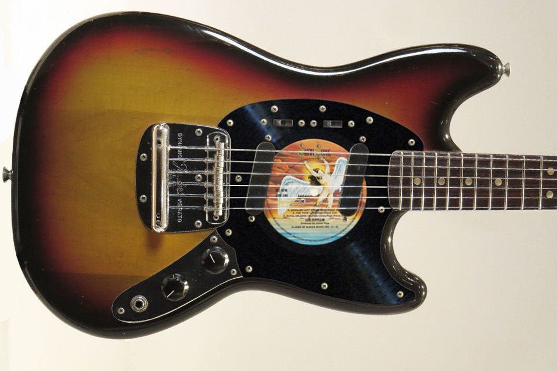 Fender Mustang pickguard from a vinyl record Etsy