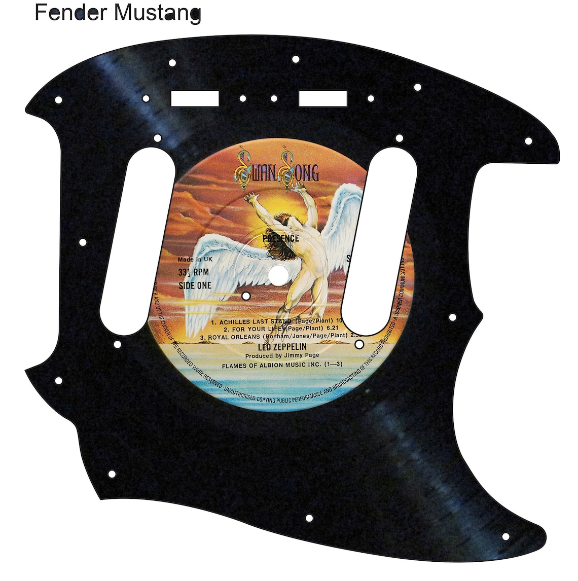 Fender Mustang pickguard from a vinyl record Etsy