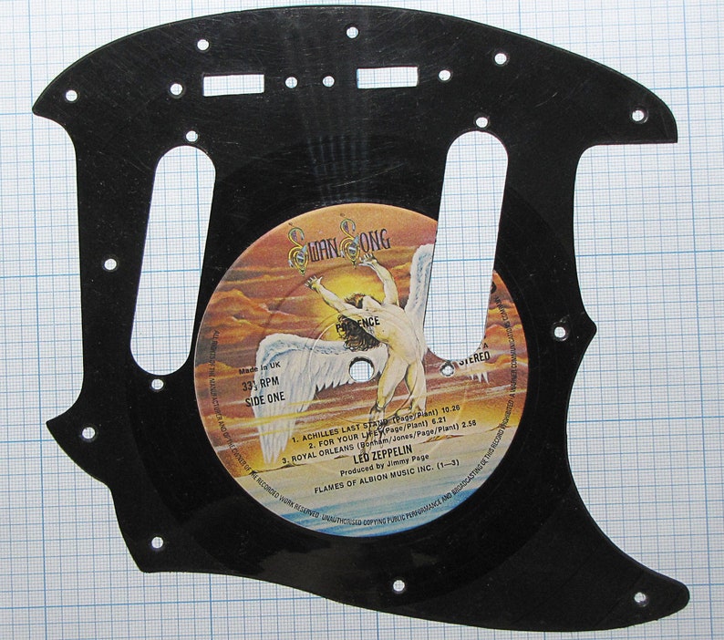 Fender Mustang pickguard from a vinyl record Etsy