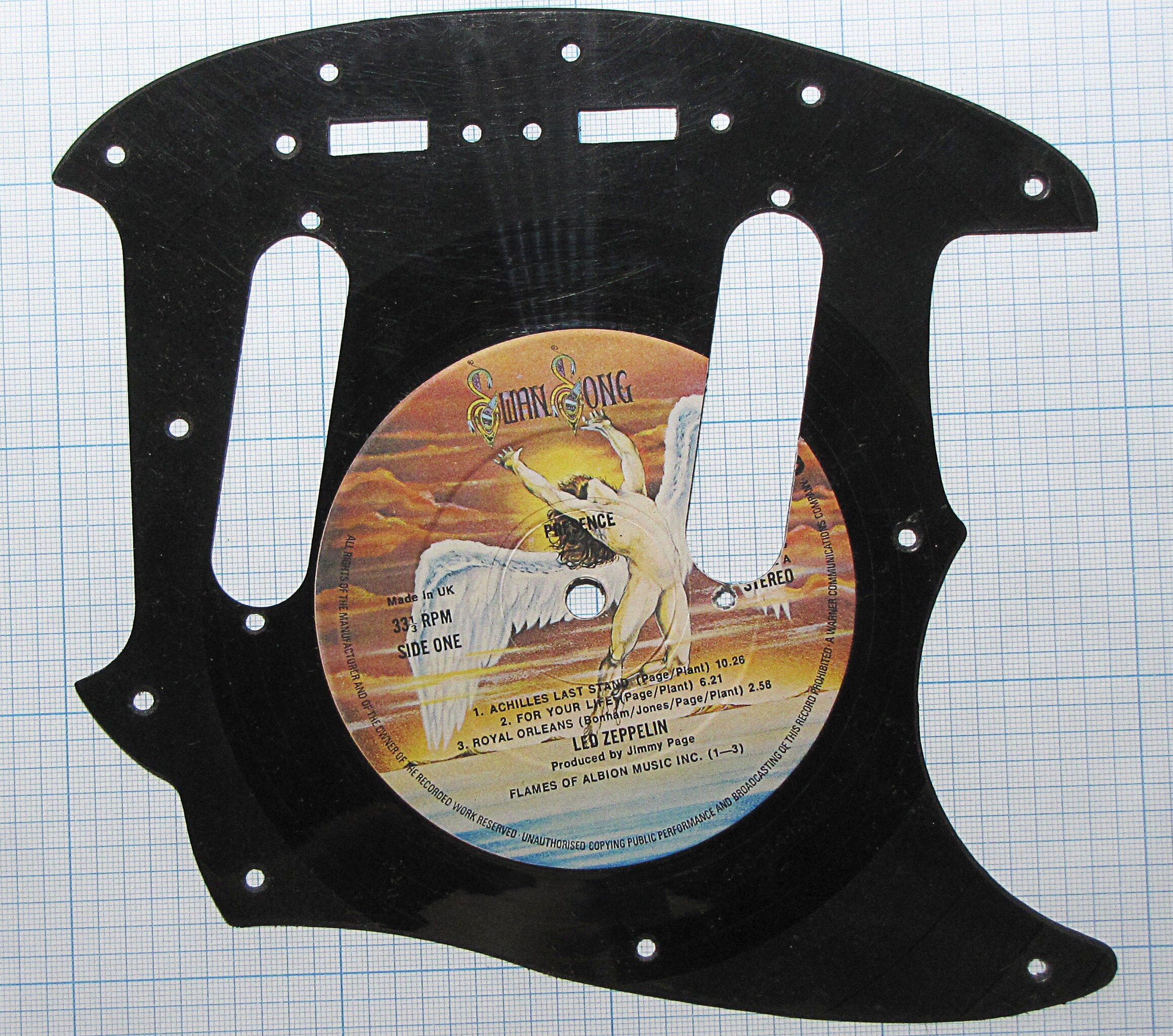 Fender Mustang pickguard from a vinyl record Etsy