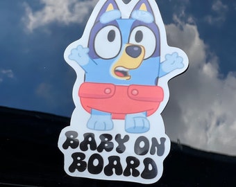 Baby on board sticker | Bluey Inspired | Disney | babies on board sticker | mom sticker  | car | moms car | Heelers | Sticker|