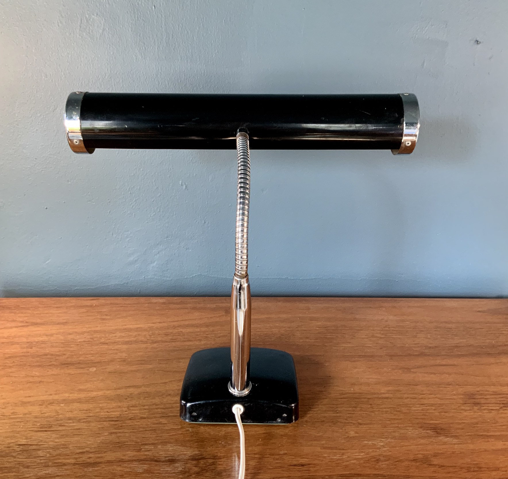 Buy Vintage MCM Black and Chrome Desk Lamp Keystone Lamp Mfg Corp Made