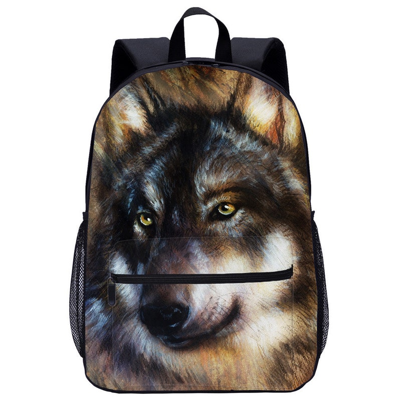 Fierce Wolf Inspired Printed Backpack Students School Bag | Etsy