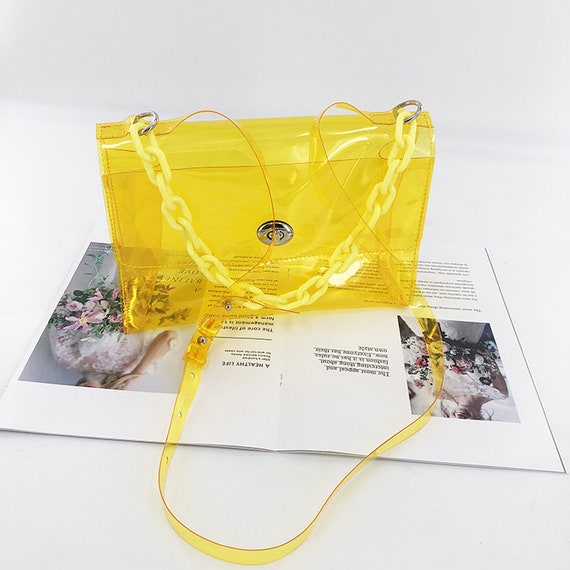 yellow clear purse