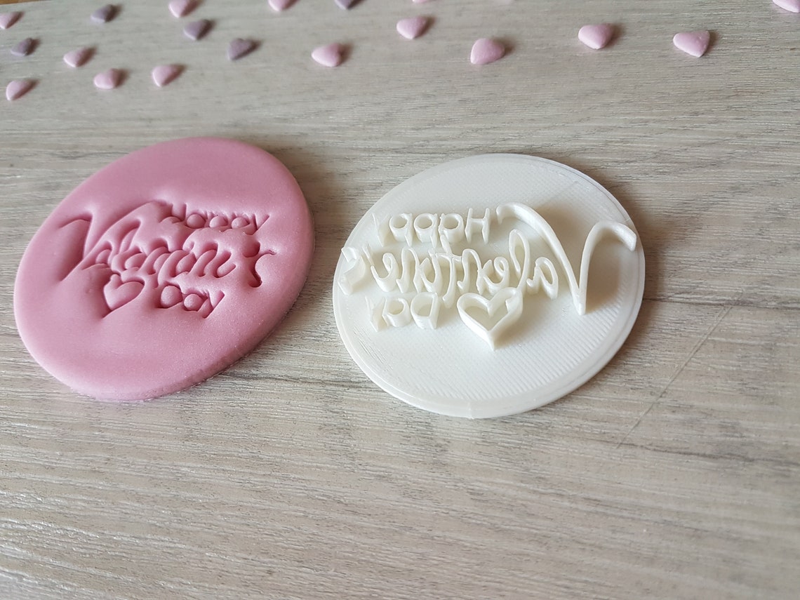 Happy Valentine's Day Embosser Stamp Cake Cookie Biscuit Etsy
