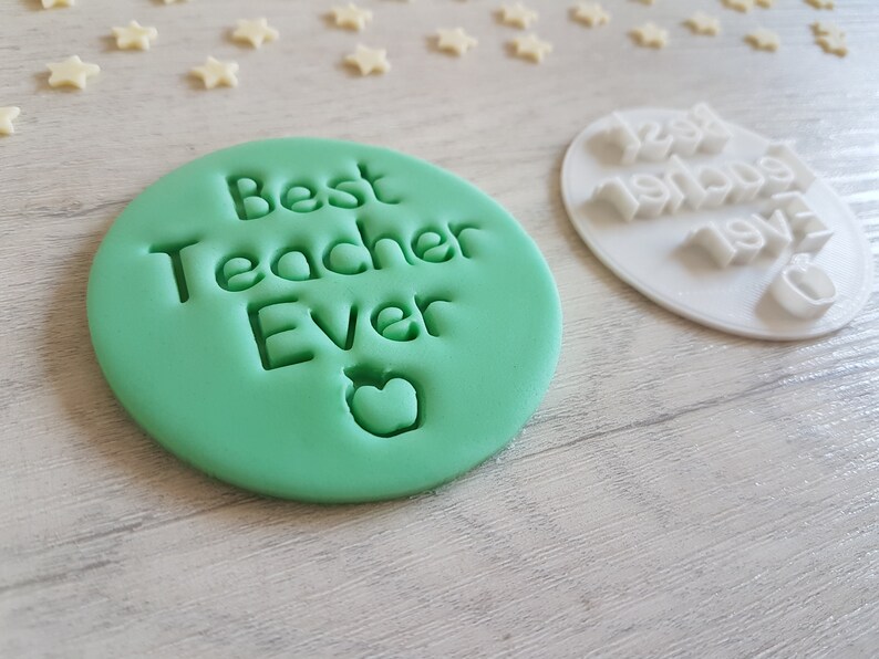 Best Teacher Ever Embosser Stamp Cookie Biscuit Cake Stamp Etsy