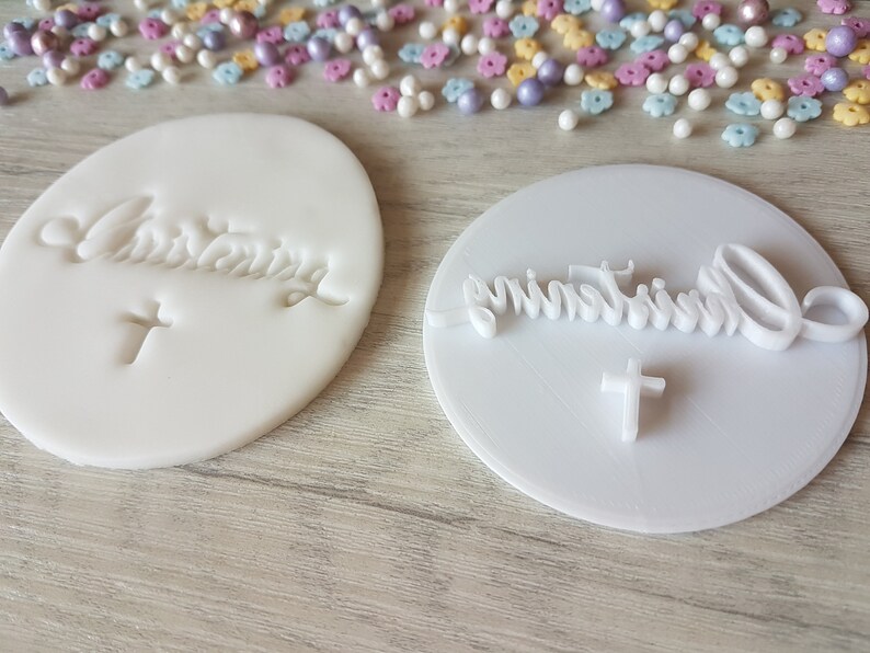 Christening Embosser Stamp Cupcake Cookie Stamp Baptism Etsy