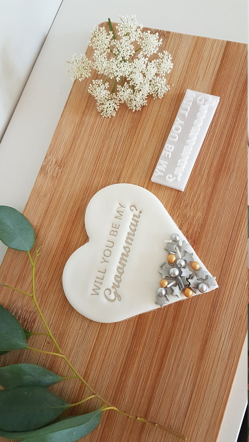Will you be my Groomsman Stamp|Fondant|Baking|Cookie Cake Stamp|Bridal Shower|Hen Party Do|Wedding|Party gift|Proposal