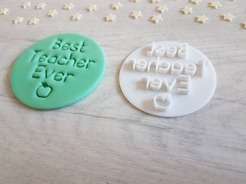 Best Teacher Ever Embosser Stamp Cookie Biscuit Cake Stamp Etsy