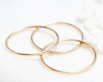 Super Thin Gold Ring Set Of 3, Gold Rings For Women, Thumb Ring, Dainty Ring, Simple Stacking Ring, Minimalist Knuckle Ring | Serenity Rings