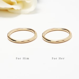 Matching Couple Ring, Gold Ring Set, 2mm, Silver Couple Ring, Promise Rings, Dainty Wedding Band Ring, His & Her Rings, 14K | Eternal Rings