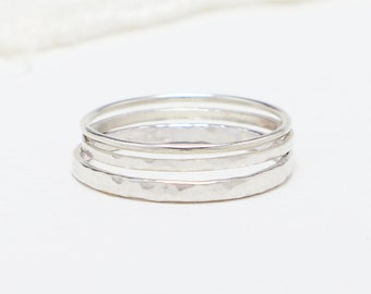 Unique Stacking Rings Textured Thin Stackable Ring Set Vivid | Etsy