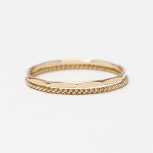 Thin Gold Ring Set of 2, Gold Rings for Women, Gold Twist Ring, Gold ...