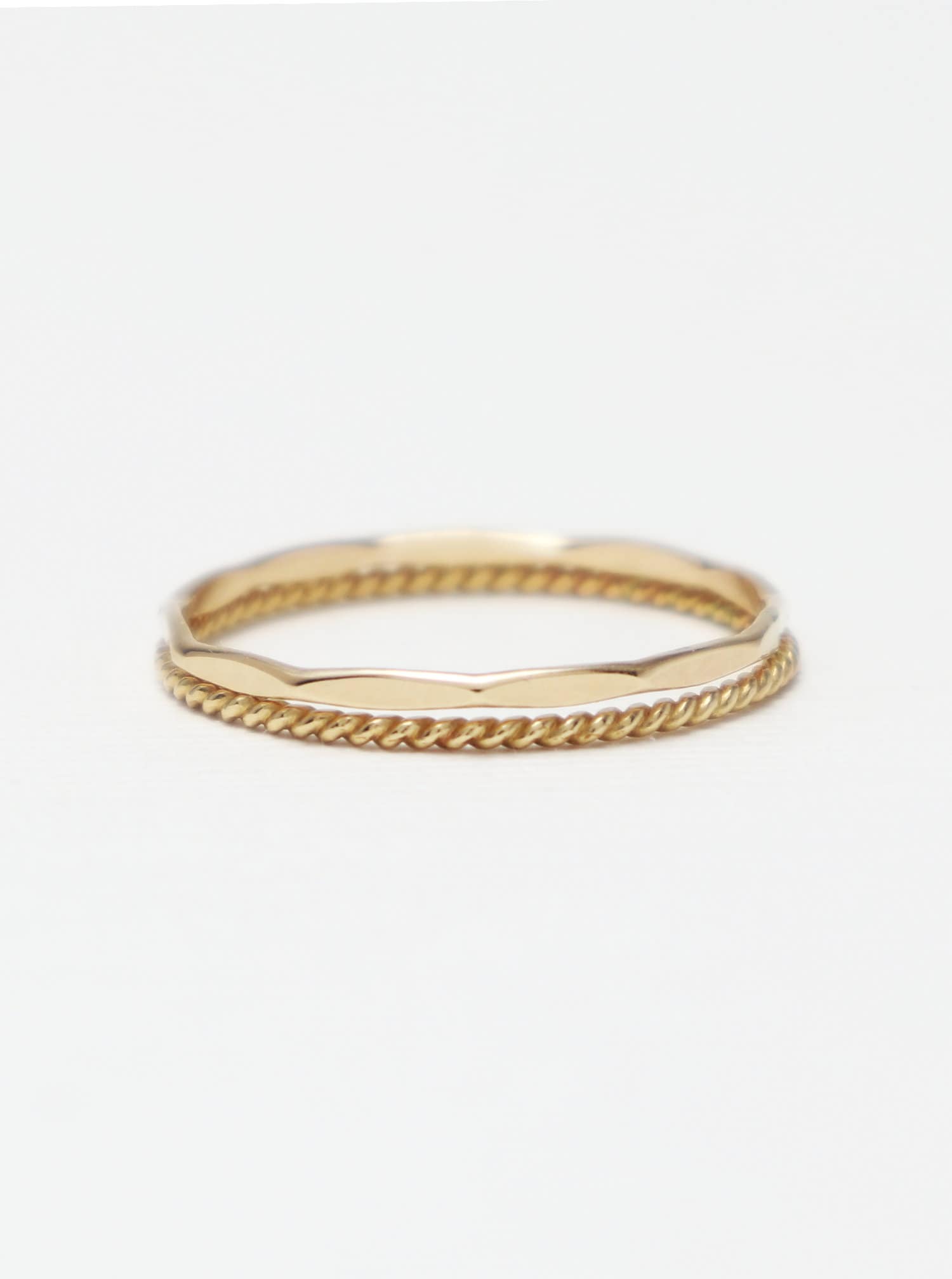 Thin Gold Ring Set of 2 Gold Rings for Women Gold Twist Etsy UK