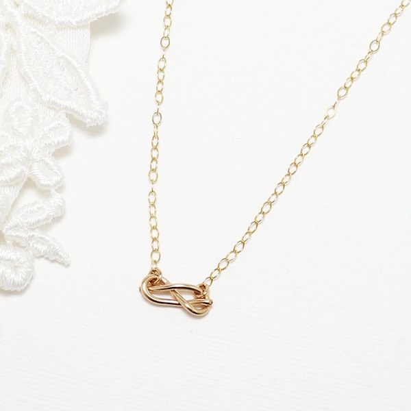 Infinity Gold Necklace, Minimalist Necklace, Promise Necklace, Mother Daughter Necklace, Delicate Necklace, 14K Gold-Filled | Unity Necklace