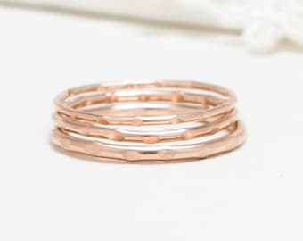 Minimalist Rose Gold Ring, Gold Rings For Women, Thick Gold Band, Thin Ring, Gold Stack Ring, Thumb Ring, 14K Gold Filled | Prosperity Rings