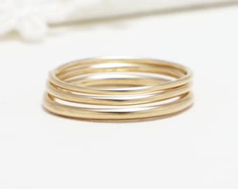 Simple Gold Ring, Gold Stacking Ring, 14k Gold Ring, Gold Rings for Women, Gold Filled Ring, Gold Thumb Ring  | Prosperity Rings