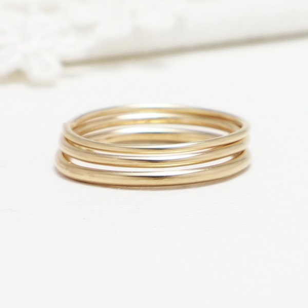 Simple Gold Ring, Gold Stacking Ring, 14k Gold Ring, Gold Rings for Women, Gold Filled Ring, Gold Thumb Ring  | Prosperity Rings