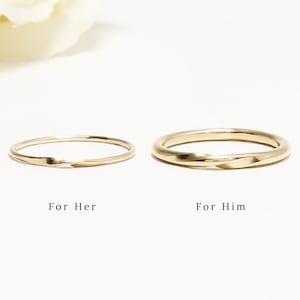 Anillo de oro Mobius a juego para pareja (1 mm y 2 mm), anillo de compromiso, anillo de plata para pareja, anillo de boda, anillo de compromiso o anillo eterno.