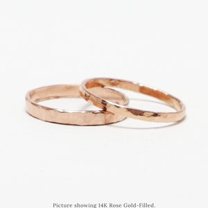 Conjunto de anillos de pareja, anillo de pareja de plata, su anillo de promesa para pareja, alianza de boda a juego, conjunto de anillos de boda, regalo de pareja / anillos eternos 2 Rose Gold Rings
