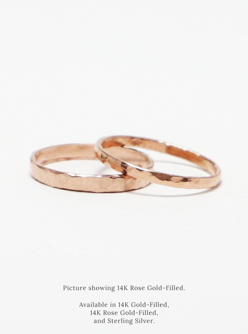 Conjunto de anillos de pareja, anillo de pareja de plata, su anillo de promesa para pareja, alianza de boda a juego, conjunto de anillos de boda, regalo de pareja / anillos eternos 2 Rose Gold Rings