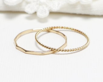 rings for woman, minimalist ring, gold rings, stack rings, gold rings for woman, 14K gold stack rings, thumb rings | Gladness Rings