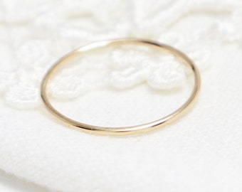 Super Thin Gold Ring, Gold Rings For Women, Thumb Ring, 14K Gold Filled, Simple Delicate Skinny Midi Knuckle Stacking Ring | Bliss Ring