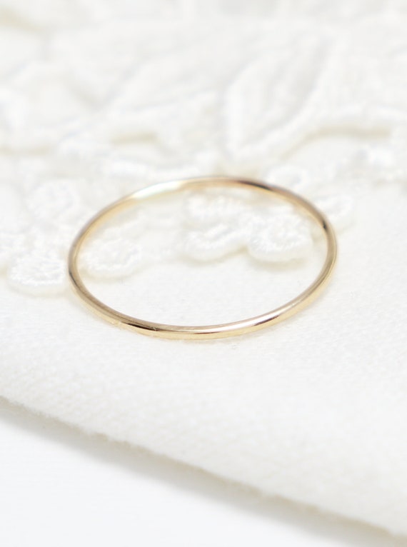 Anillo de oro superfino anillos de oro para mujer de - Etsy