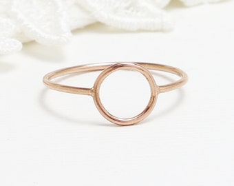 Open Circle Ring, Gold Rings for Women, Minimalist Ring, Promise Ring, Karma Ring, 14K Rose Gold Filled Ring, Eternal Ring | Unity Ring