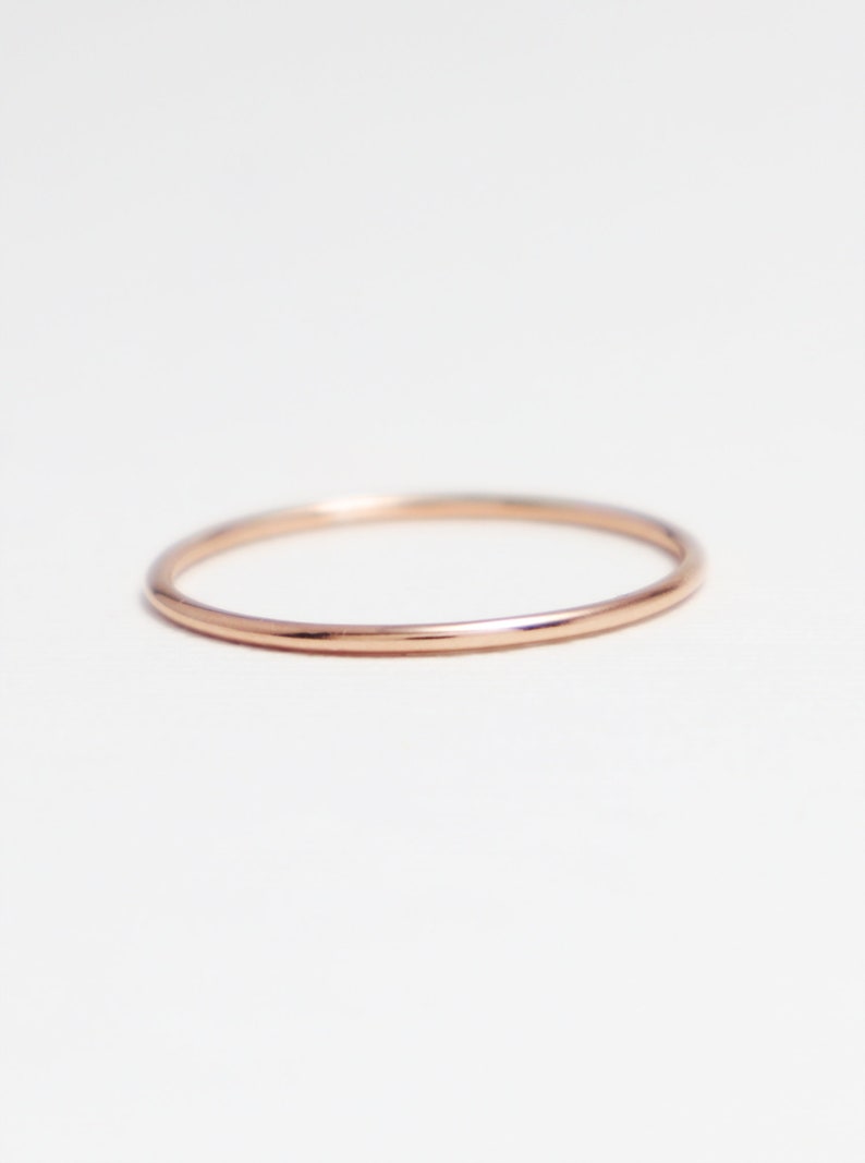 simple rings, minimalist ring, rose gold stack rings, thin gold bands, size 10 woman rings, rings for women, thumb ring Bliss Ring image 3