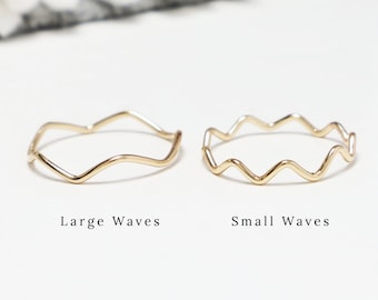 Thin Gold Wavy Wave Ring, Zig Zag Dainty Gold Rings For Women, Delicate  Ring, Thumb Ring, Gold Filled, Minimalist Jewelry Gift Wave Rings