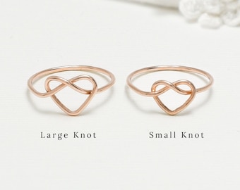 Rose Gold Open Heart Infinity Ring, Promise Rings For Women, Sister Mother Daughter Rings, 14K Rose Gold Filled, Bridesmaids | Unity Rings